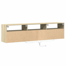Berkfield Durable Tv Wall Cabinet With Led Sonoma Oak 180X31X45 Cm - thumbnail 8