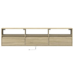 Berkfield Durable Tv Wall Cabinet With Led Sonoma Oak 180X31X45 Cm - thumbnail 6