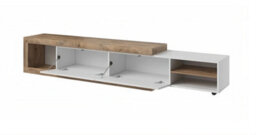 Arte Versatile Sintra 40 Tv Cabinet 200-241Cm - White Gloss & Oak Sandal: Adaptable Entertainment Solution For Modern Living Spaces - thumbnail 4