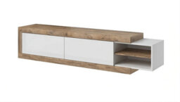 Arte Versatile Sintra 40 Tv Cabinet 200-241Cm - White Gloss & Oak Sandal: Adaptable Entertainment Solution For Modern Living Spaces - thumbnail 1