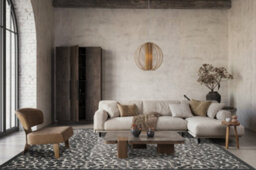 Mayfair Living Room Area Rug Metallic Sheen Contemporary Modern Leopard Design - Black 200Cm X 290Cm - thumbnail 3