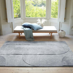 Furniturebox Uk Rift Light Blue Carved Arches Rug 120X170 - thumbnail 1