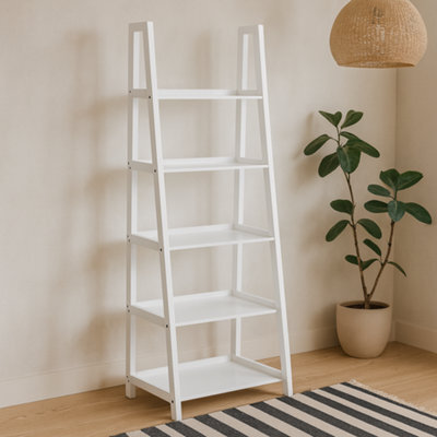 Wyld Haus Florence White Step Ladder Bookcase 5 Shelves - image 1