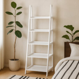 Wyld Haus Florence White Step Ladder Bookcase 5 Shelves - thumbnail 2