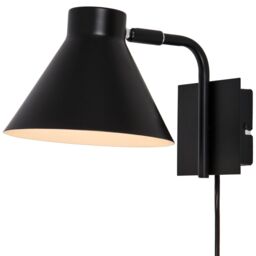 GoodHome Masoala Matt Black Plug-In Wall Light - thumbnail 4
