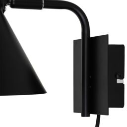 GoodHome Masoala Matt Black Plug-In Wall Light - thumbnail 6