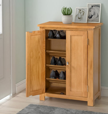 Hallowood Furniture Waverly Oak Shoe Storage Cabinet - image 1