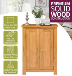 Hallowood Furniture Waverly Oak Shoe Storage Cabinet - thumbnail 4