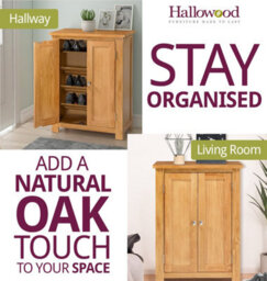Hallowood Furniture Waverly Oak Shoe Storage Cabinet - thumbnail 6