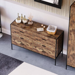 Lassic Vida Designs Brooklyn Dark Wood 6 Drawer Chest (H)795mm (W)1230mm (D)400mm - thumbnail 4