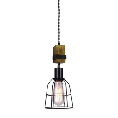 Luminosa Lighting Luminosa Industrial And Retro Hanging Pendant Black 1 Light , E27 - image 1