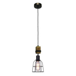 Luminosa Lighting Luminosa Industrial And Retro Hanging Pendant Black 1 Light , E27 - thumbnail 2