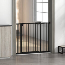Pawhut Adjustable Safety Gate W/ 2 Extensions And Four Adjustable Screws, Black - thumbnail 9