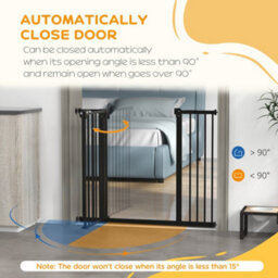 Pawhut Adjustable Safety Gate W/ 2 Extensions And Four Adjustable Screws, Black - thumbnail 5