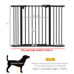 Pawhut Adjustable Safety Gate W/ 2 Extensions And Four Adjustable Screws, Black - thumbnail 3