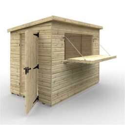 10Ft X 10Ft (2950mm X 2950mm) Horsforth Elite Pressure Treated Shiplap Pent Bar Shed