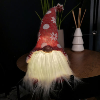 Samuel Alexander 30Cm Battery Operated Light Up Christmas Standing Gonk Decoration In Red - image 1
