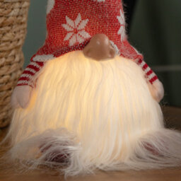 Samuel Alexander 30Cm Battery Operated Light Up Christmas Standing Gonk Decoration In Red - thumbnail 7