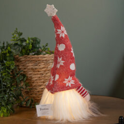 Samuel Alexander 30Cm Battery Operated Light Up Christmas Standing Gonk Decoration In Red - thumbnail 5