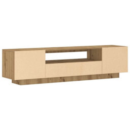 Walplus Tv Cabinet With Led Lights Artisan Oak 160X35X40 Cm Engineered Wood - thumbnail 9