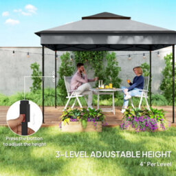Outsunny 3 X 3(M) Pop Up Gazebo Tent With Netting, Height Adjustable, Grey - thumbnail 5
