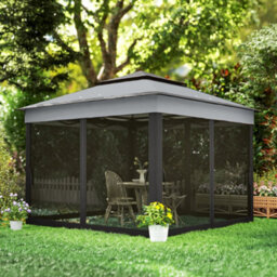 Outsunny 3 X 3(M) Pop Up Gazebo Tent With Netting, Height Adjustable, Grey - thumbnail 9