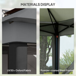 Outsunny 3 X 3(M) Pop Up Gazebo Tent With Netting, Height Adjustable, Grey - thumbnail 7