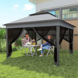 Outsunny 3 X 3(M) Pop Up Gazebo Tent With Netting, Height Adjustable, Grey - thumbnail 8