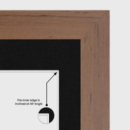 AK Frames 20X14 Walnut Modern Multi Photo Frame With Black Mount - Holds 2 Apertures (2X) A4 Photos - thumbnail 7