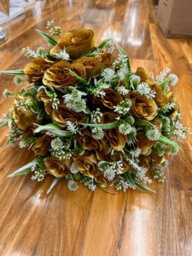 Biznest 2 Bundles Of Artificial Rose Flower Bouquet (48 Head) Bunch Home, Party, Event Décor ( Gold )