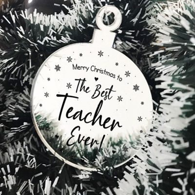 Red Ocean Merry Christmas Gift To The Best Teacher Ever Engraved Decor - image 1
