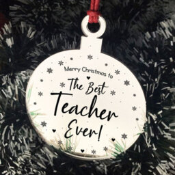 Red Ocean Merry Christmas Gift To The Best Teacher Ever Engraved Decor - thumbnail 6