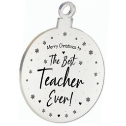 Red Ocean Merry Christmas Gift To The Best Teacher Ever Engraved Decor - thumbnail 5