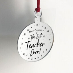 Red Ocean Merry Christmas Gift To The Best Teacher Ever Engraved Decor - thumbnail 4