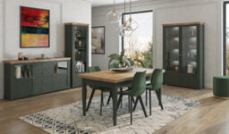 Arte Evora 25 Sideboard Cabinet W1810mm H930mm D420mm - Green & Oak Lefkas, 4 Drawers, Led-Ready - thumbnail 4