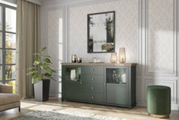 Arte Evora 25 Sideboard Cabinet W1810mm H930mm D420mm - Green & Oak Lefkas, 4 Drawers, Led-Ready - thumbnail 3