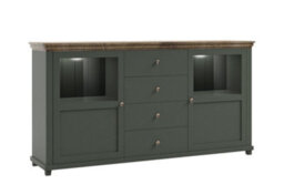 Arte Evora 25 Sideboard Cabinet W1810mm H930mm D420mm - Green & Oak Lefkas, 4 Drawers, Led-Ready - thumbnail 1