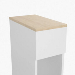1 Drawer-White+Walnut Narrow Cabinet Tables White Slim Bedside Table Nightstand With Shelf Drawer 60Cm - thumbnail 5