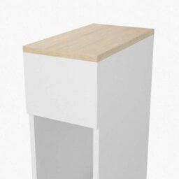 1 Drawer-White+Walnut Narrow Cabinet Tables White Slim Bedside Table Nightstand With Shelf Drawer 60Cm - thumbnail 6
