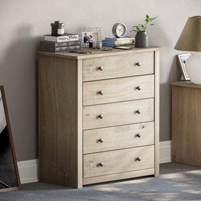 Lassic Vida Designs Panama 5 Drawer Chest Solid Pine (H)890mm (W)800mm (D)410mm - image 1