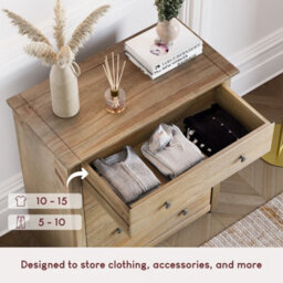 Lassic Vida Designs Panama 5 Drawer Chest Solid Pine (H)890mm (W)800mm (D)410mm - thumbnail 4