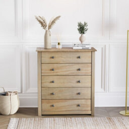 Lassic Vida Designs Panama 5 Drawer Chest Solid Pine (H)890mm (W)800mm (D)410mm - thumbnail 2
