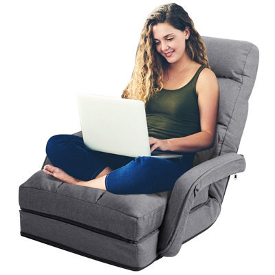 Gainoom 2 In 1 Folding Lazy Sofa Lounger Floor Gaming Armchair Recliner - image 1