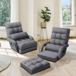 Gainoom 2 In 1 Folding Lazy Sofa Lounger Floor Gaming Armchair Recliner - thumbnail 4