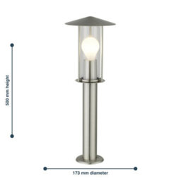 First Choice Lighting Set Of 2 Treviso Brushed Stainless Steel Outdoor Post Lights - thumbnail 5