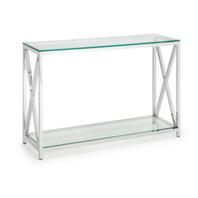 Oakham Monaco Console Table In Glass And Silver - image 1