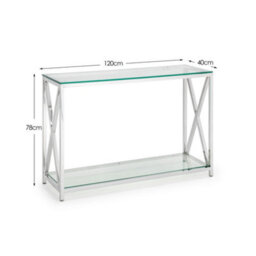 Oakham Monaco Console Table In Glass And Silver - thumbnail 4