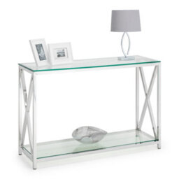 Oakham Monaco Console Table In Glass And Silver - thumbnail 2