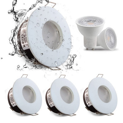 4 Xsweier Ip 65 Waterproof Led Recessed Ceiling Lights, 5 W Warm White 3000 K Spot, Suitable For Bathroom And Kitchen Spotlights