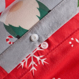 OHS Christmas Gonk Duvet Cover Pillowcase Reversible Bedding Set, Grey - Single - thumbnail 6